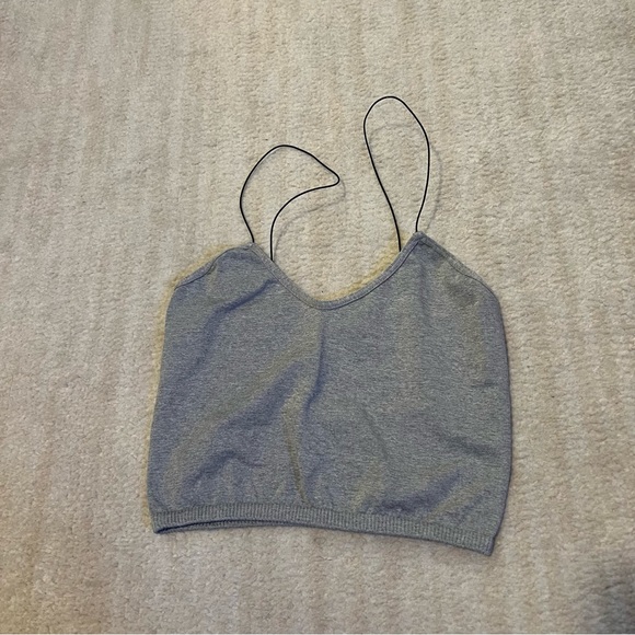 free people skinny strap brami - heather grey - Picture 2 of 4